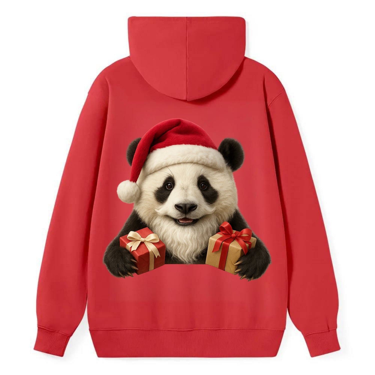 Santa Panda  - Classic Pullover Hoodie - Red
