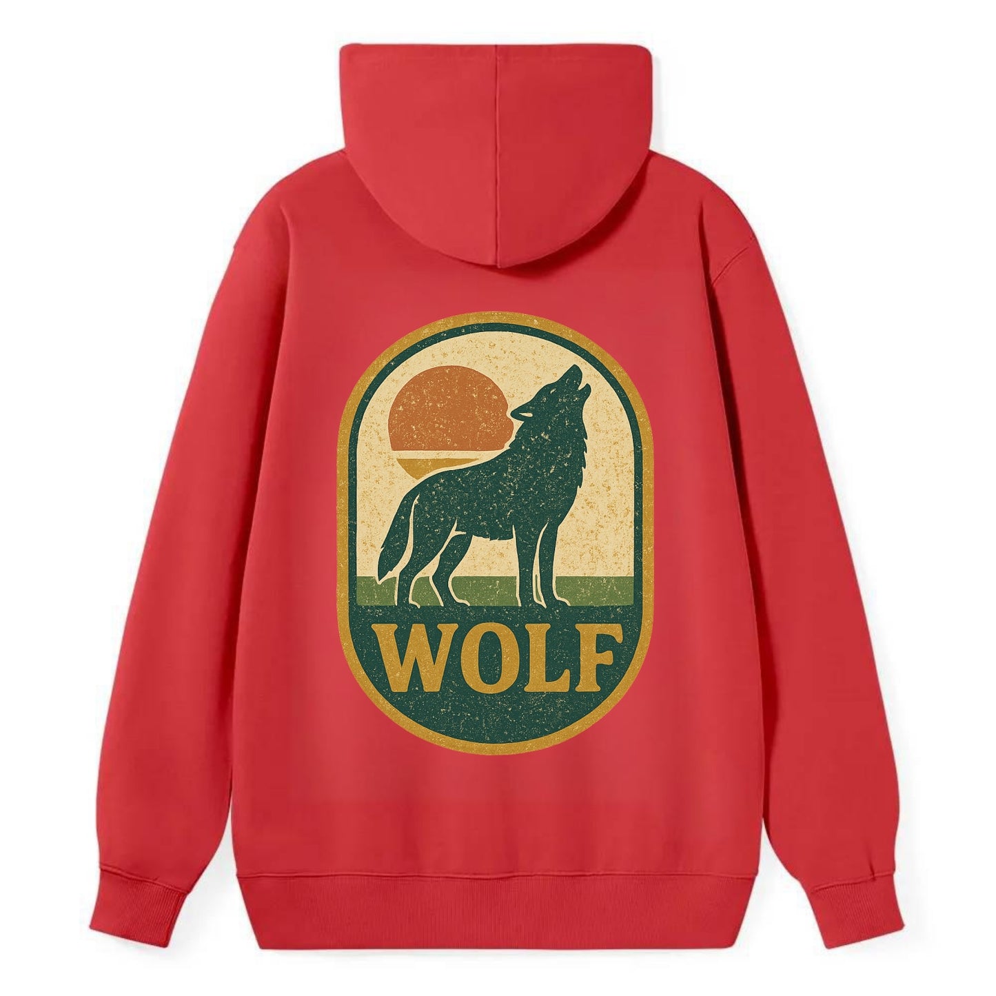 Carbon Fiber Wolf  - Classic Pullover Hoodie - Red