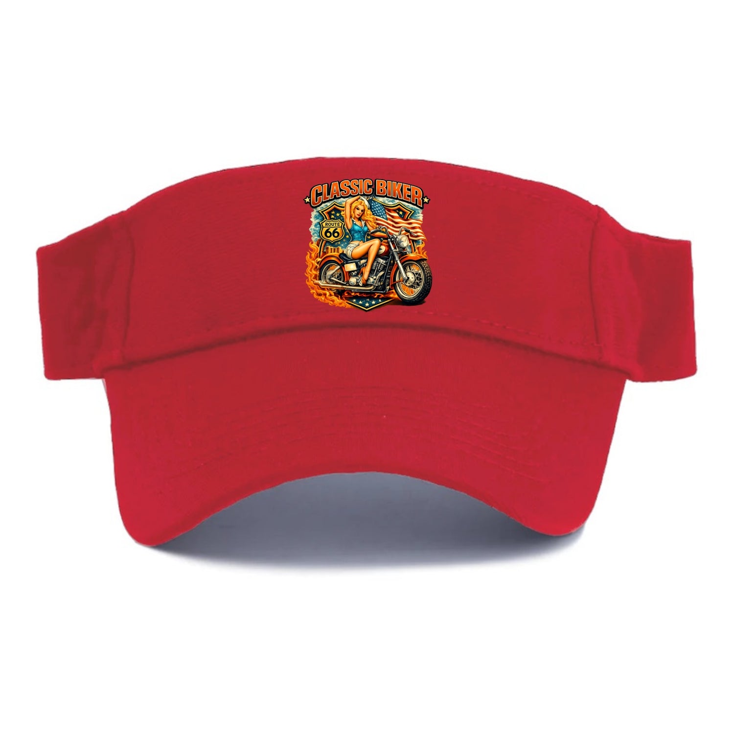 Classic Pinup Biker - Visor - Red