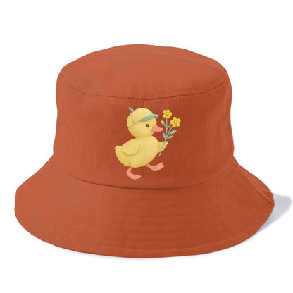 Yellow Duckling - Bucket Hat - Red