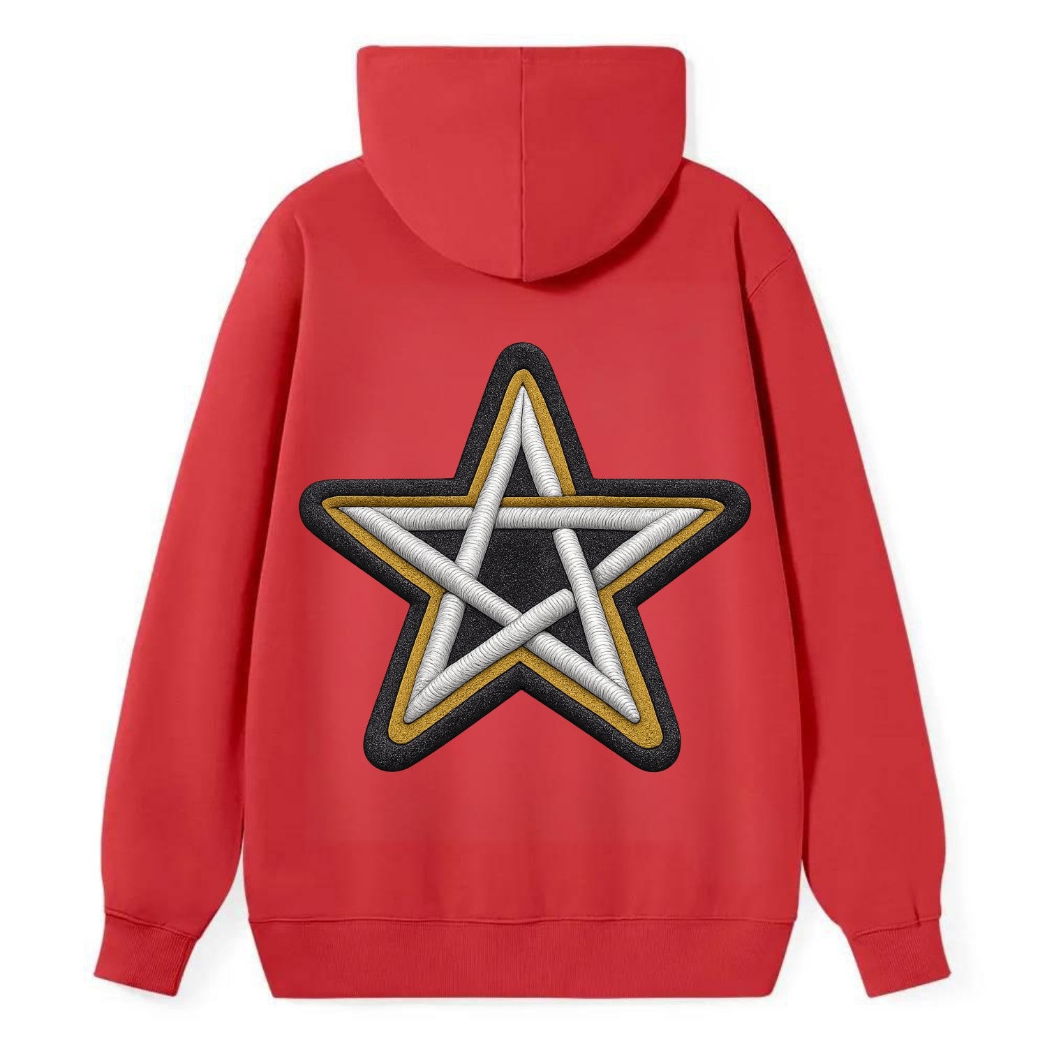 PENTAGRAM STAR - five point star in silver , protection - Classic Pullover Hoodie - Red