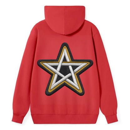 PENTAGRAM STAR - five point star in silver , protection - Classic Pullover Hoodie - Red