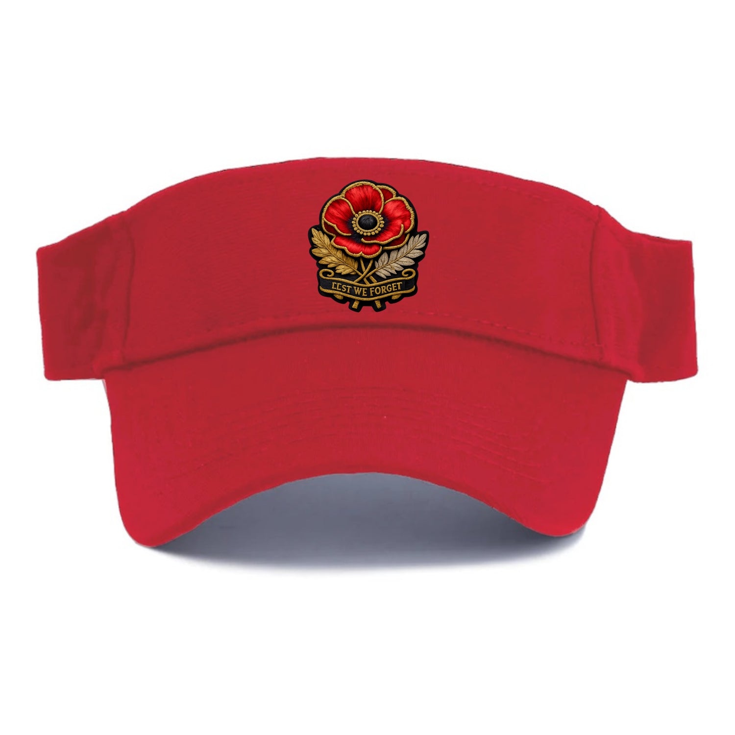 MEMORIAL POPPY - red poppy flower in scarlet , remembrance - Visor - Red