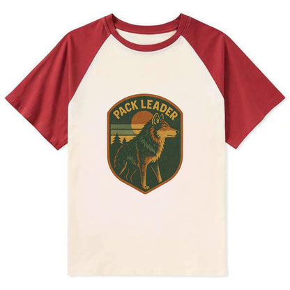 Pack Leader  - Contrast Raglan T-shirt - Red