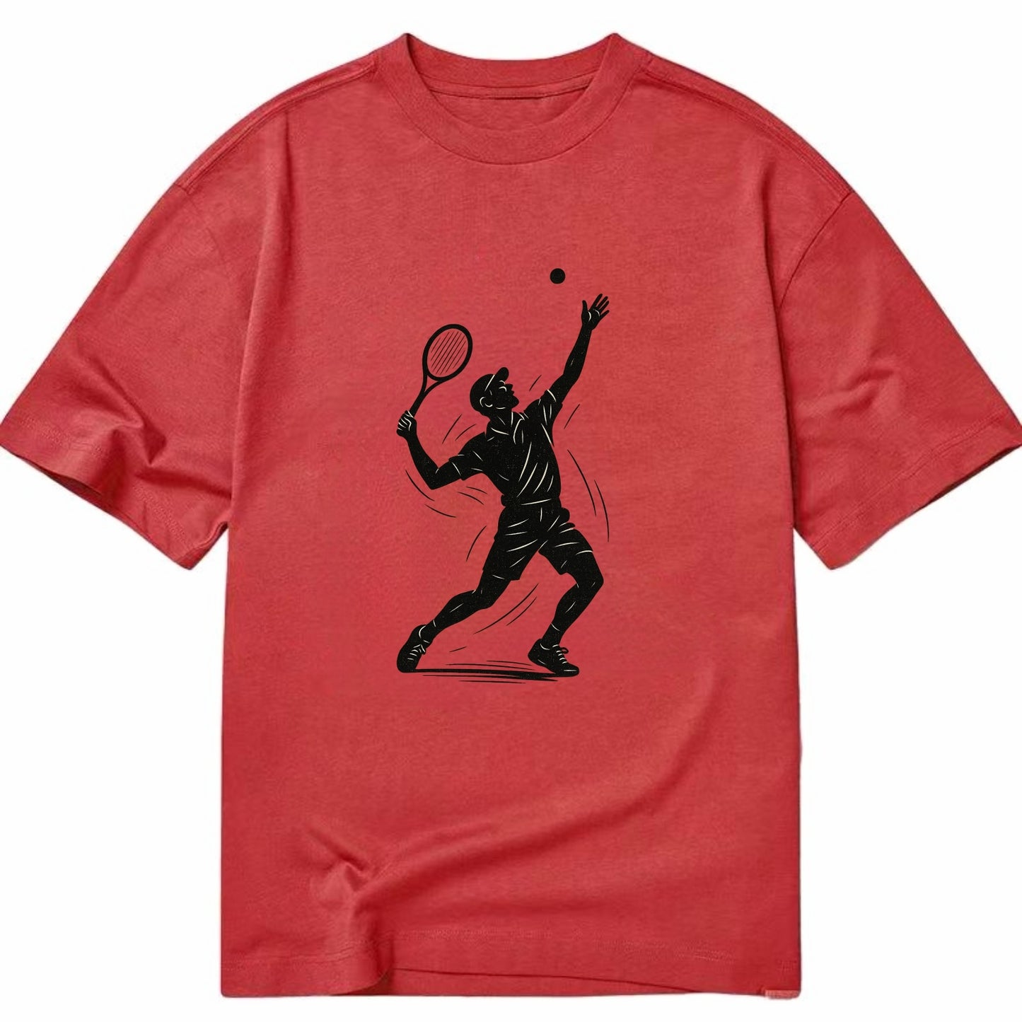 Tennis player serving with powerful form - Classic T-shirt - Red