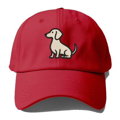 Dachshund - Long body profile view - Baseball Cap - Red