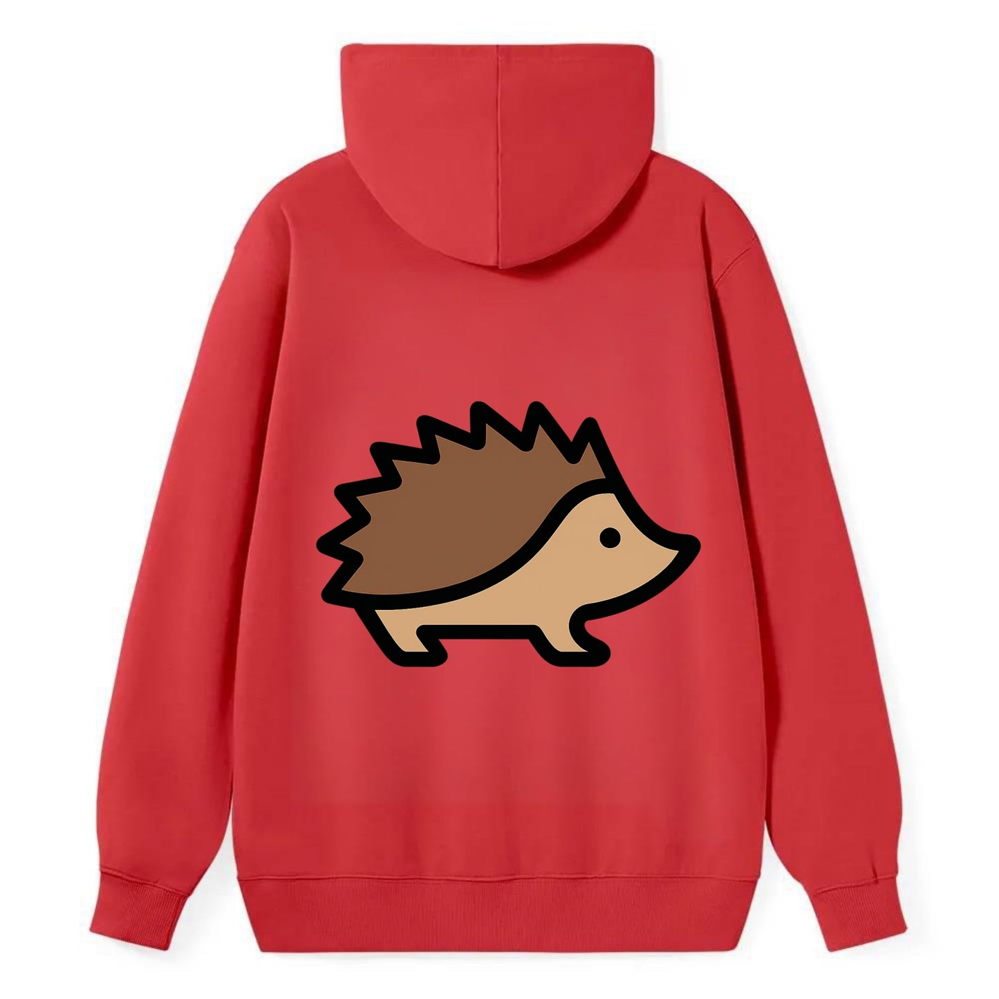 Hedgehog - Brown spiky back flat side profile - Classic Pullover Hoodie - Red