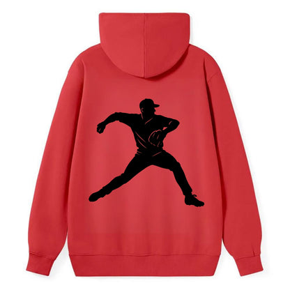 Baseball pitcher wind-up motion - Classic Pullover Hoodie - Red