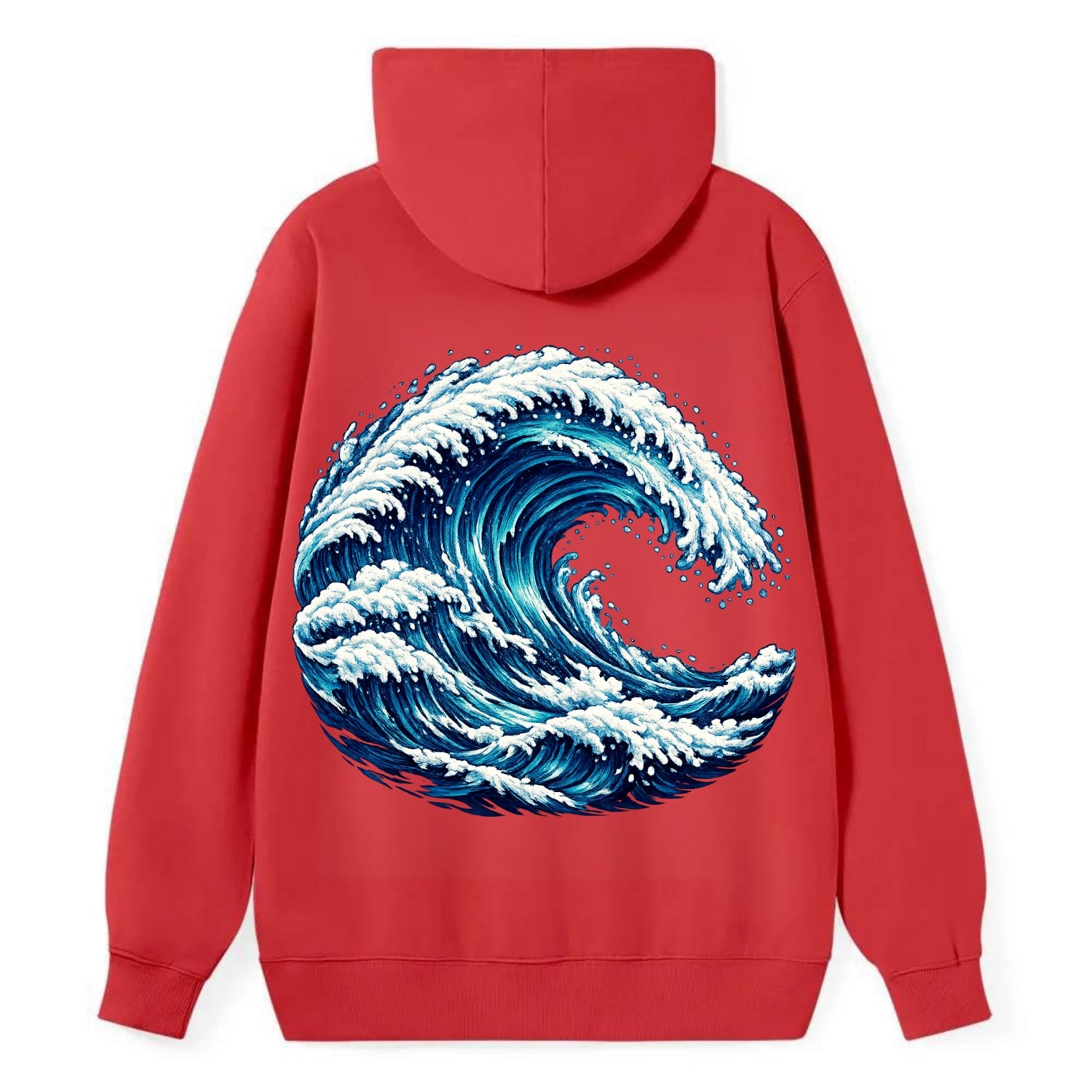 Ocean Wave - Classic Pullover Hoodie - Red