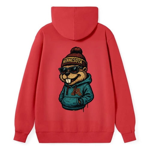 Minneapolis Gopher wearing Minnesota beanie with M patch - Classic Pullover Hoodie