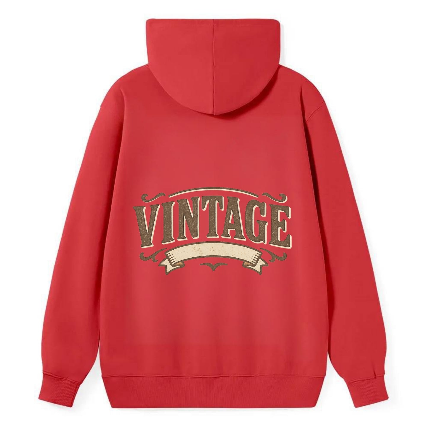 Bold typography design - "CENTERED" - aligned, focused, balanced within - Classic Pullover Hoodie - Red