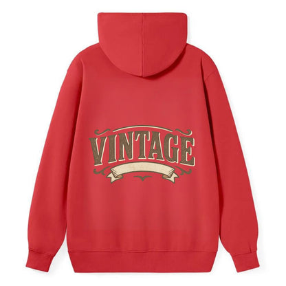 Bold typography design - "CENTERED" - aligned, focused, balanced within - Classic Pullover Hoodie - Red
