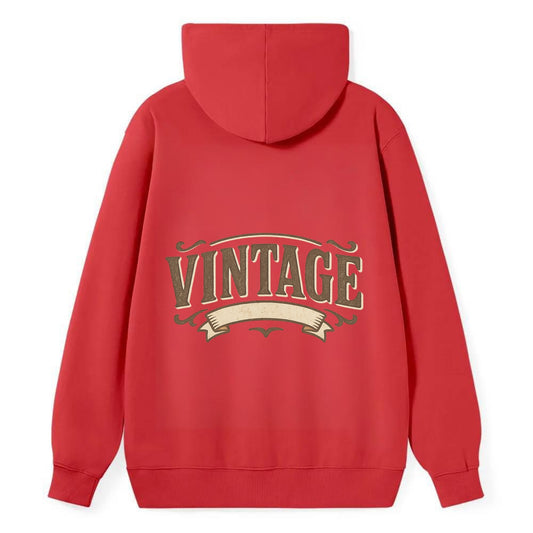 Bold typography design - "CENTERED" - aligned, focused, balanced within - Classic Pullover Hoodie - Red