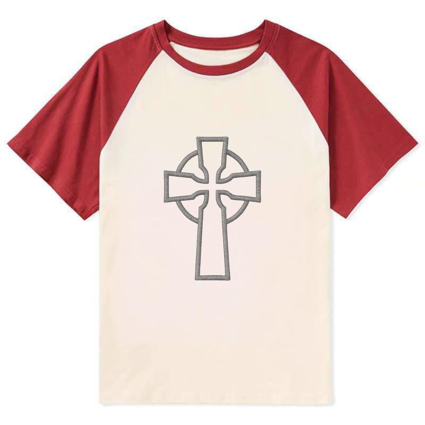 Iona Cross - Contrast Raglan T-shirt - Red