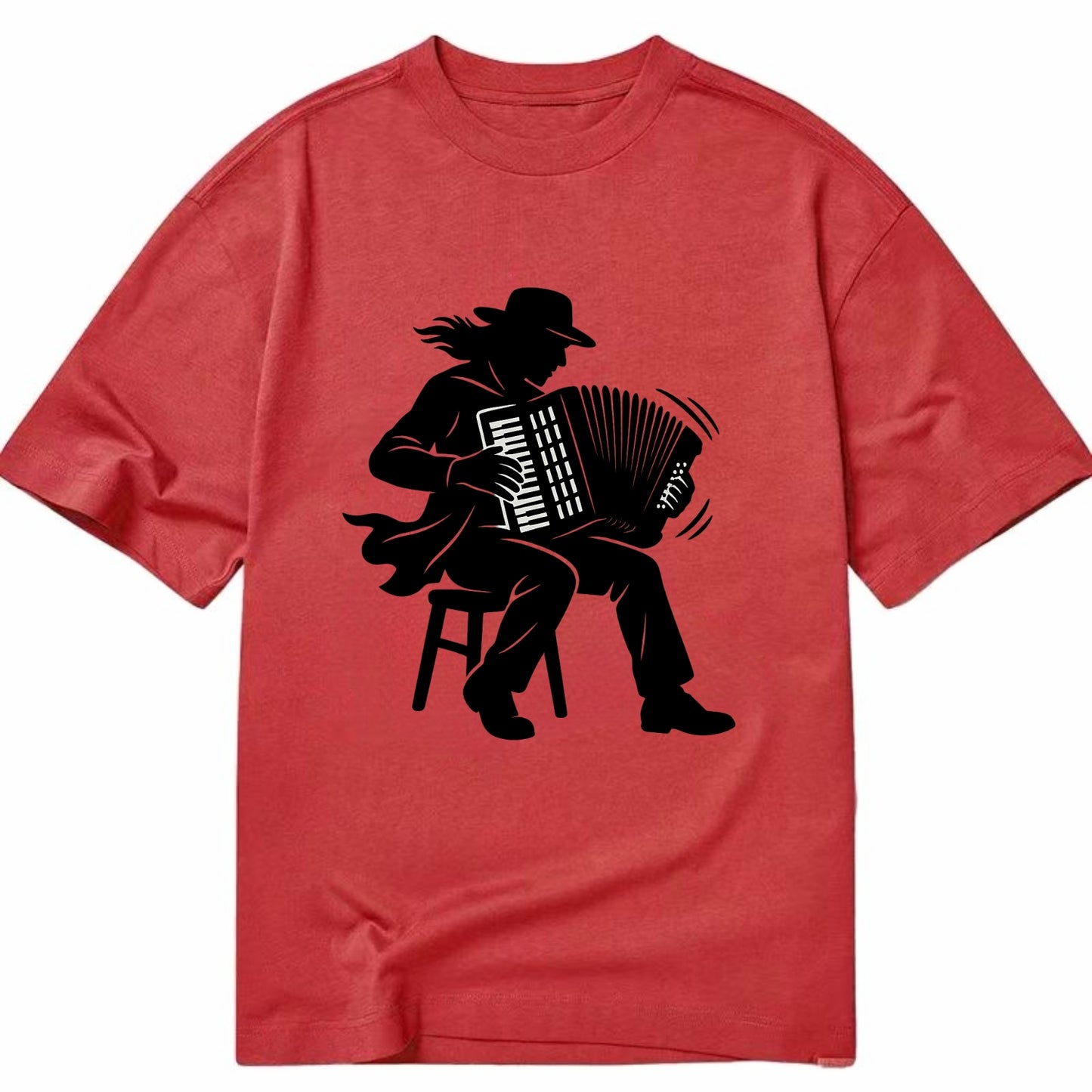 Accordion player street musician - Classic T-shirt - Red