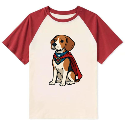 Beagle Patriotic Hero  - Contrast Raglan T-shirt