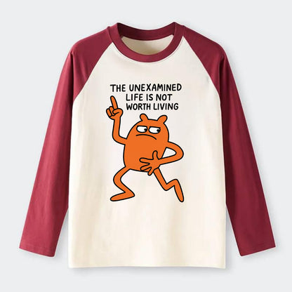 SIDE EYE PROFESSIONAL | Eyes looking sideways - Raglan Long Sleeve T-Shirt - Red