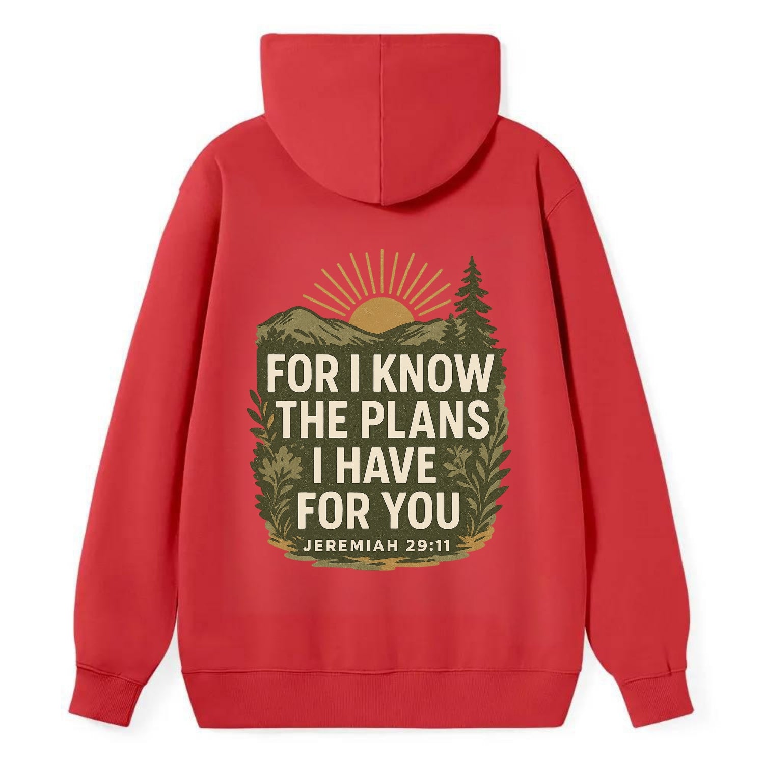 Jeremiah 29:11 Sunrise - Classic Pullover Hoodie - Red