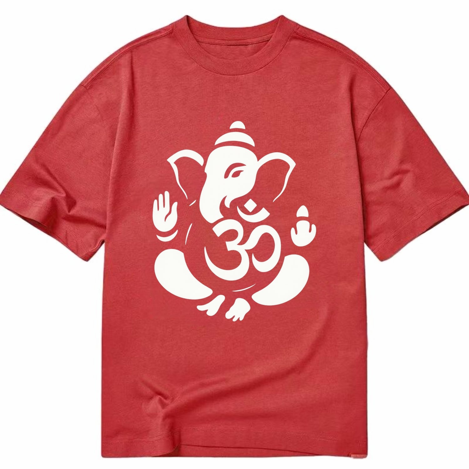 Ganesha elephant silhouette - negative space creates om symbol - Classic T-shirt - Red