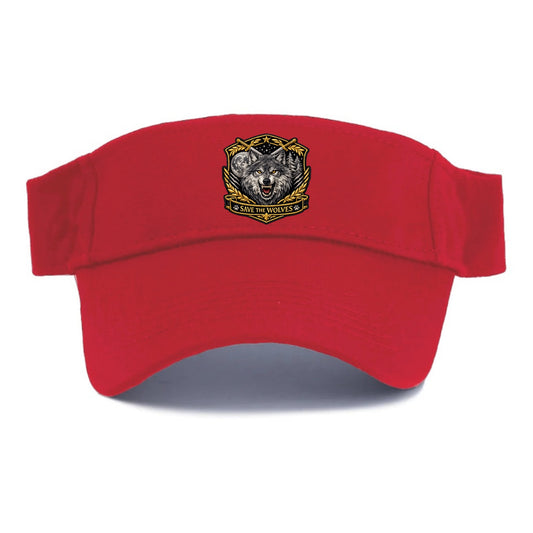 SAVE THE WOLVES - wolf moon in gray , predator protection - Visor - Red