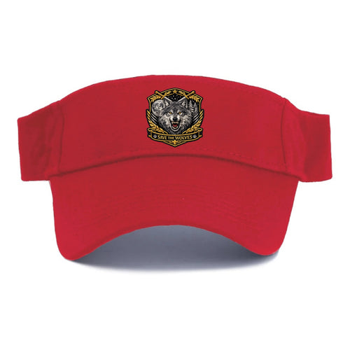 SAVE THE WOLVES - wolf moon in gray , predator protection - Visor