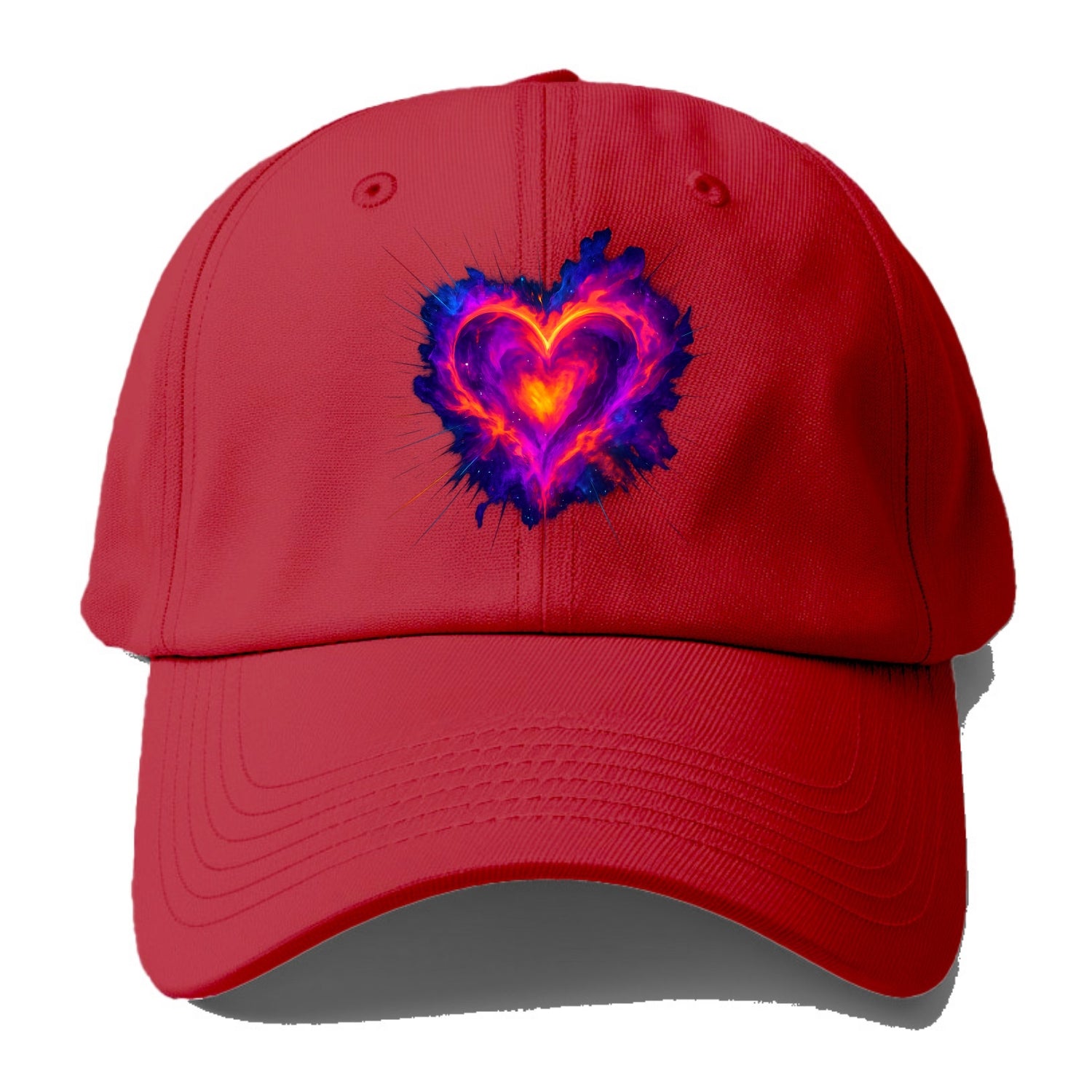 Heart Nebula - Cosmic heart-shaped nebul Baseball Cap - Red