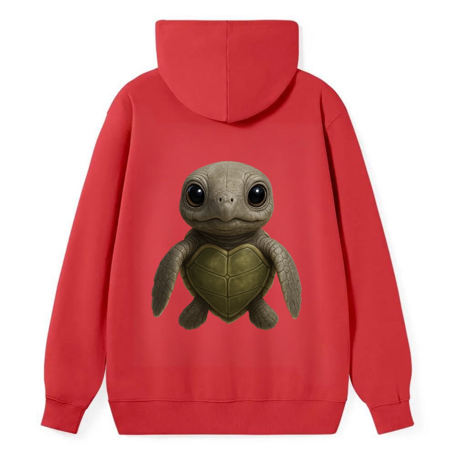 Baby Olive Ridley Turtle - olive green shell, heart-shaped carapace, - Classic Pullover Hoodie - Red