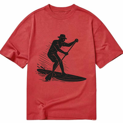 Stand-up paddleboarder on calm water - Classic T-shirt - Red