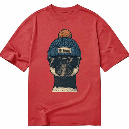 Ottawa Canadian Goose wearing Ottawa bea - Classic T-shirt - Red