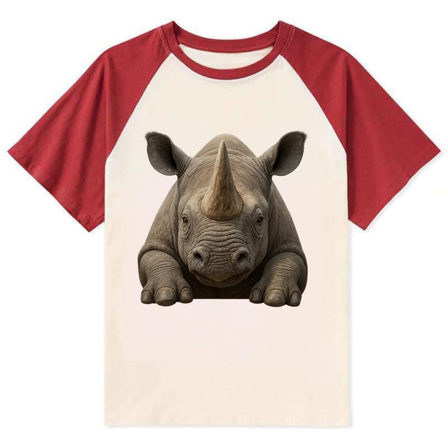Rhinoceros  - Contrast Raglan T-shirt - Red