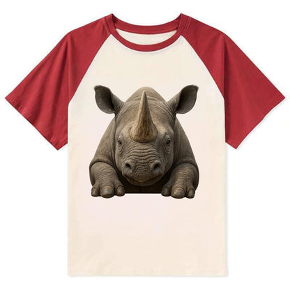 Rhinoceros  - Contrast Raglan T-shirt - Red