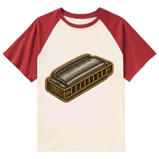 Harmonica  - Contrast Raglan T-shirt - Red