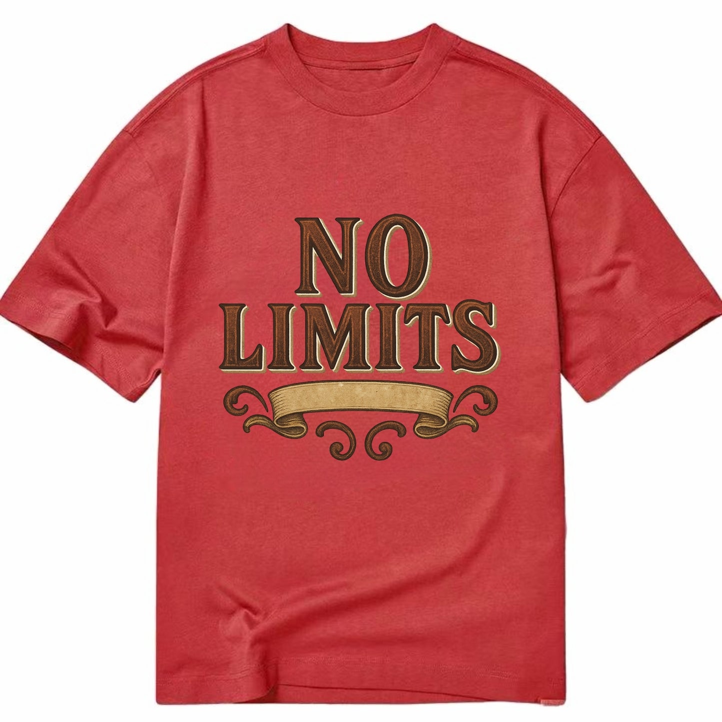 Bold typography design - "NO LIMITS" - boundless potential - Classic T-shirt - Red