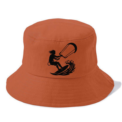 Kite surfer riding wave - Bucket Hat - Red