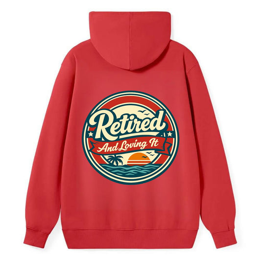 Carefree Retirement Emblem - Classic Pullover Hoodie - Red