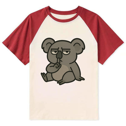 The Koala Judging - Contrast Raglan T-shirt - Red