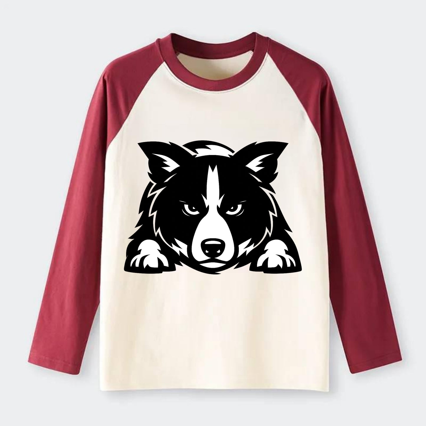 Focused Loyalty - Raglan Long Sleeve T-Shirt - Red