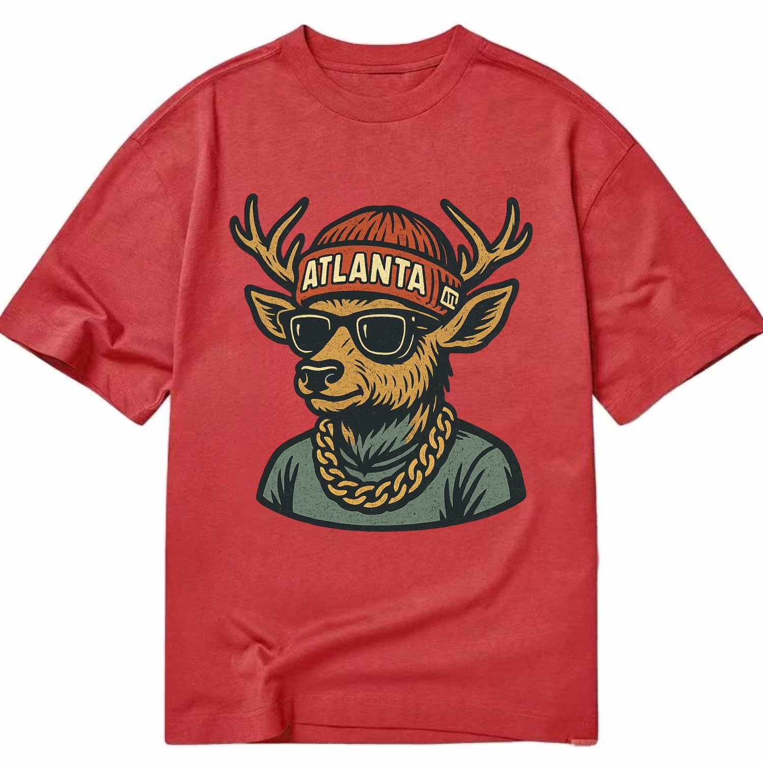 "deer" "atlanta" "atl" "red" "us South" - Classic T-shirt - Red