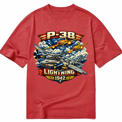 P 38 Lightning - Classic T-shirt - Red