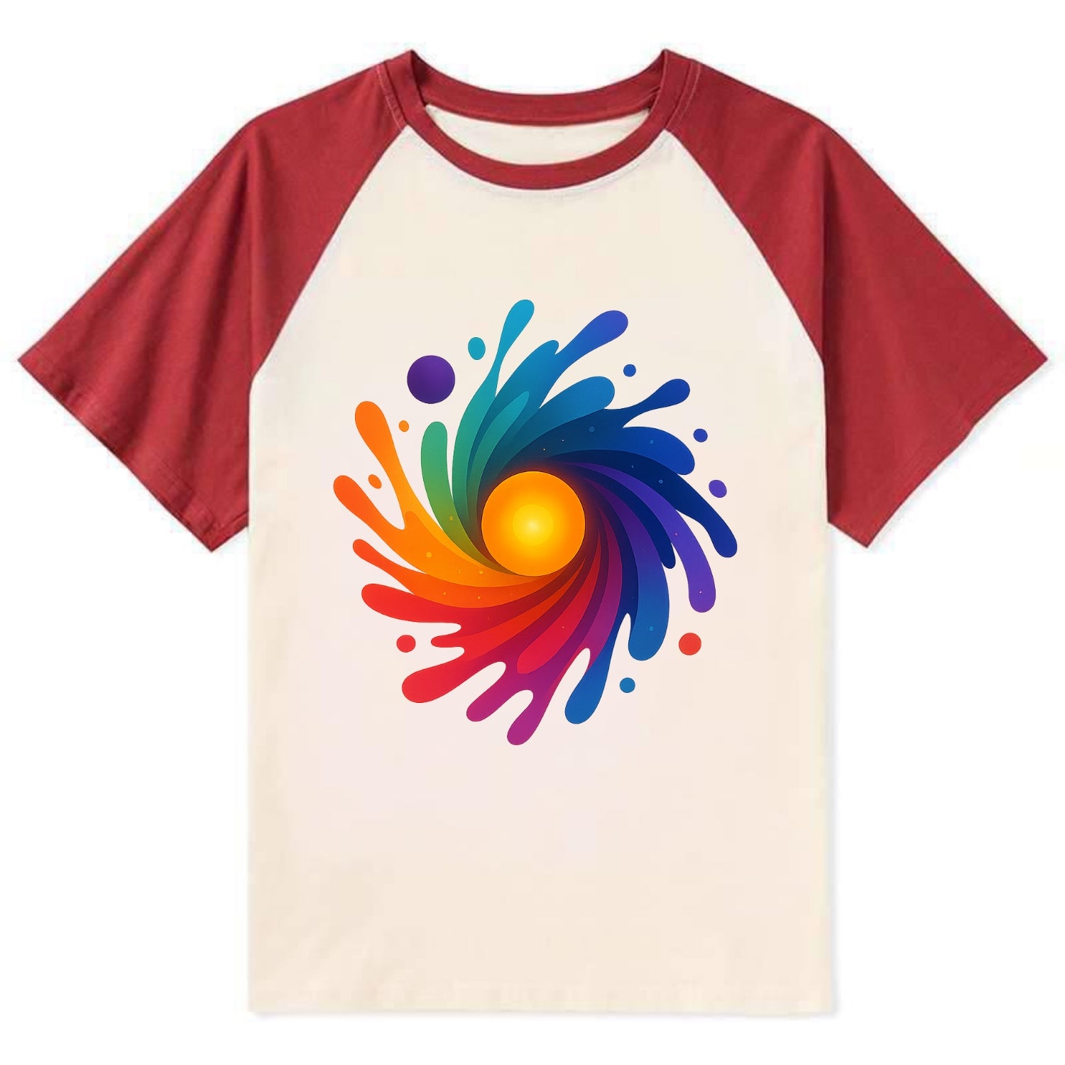 Big Bang Palette - Explosion of paint co - Contrast Raglan T-shirt - Red