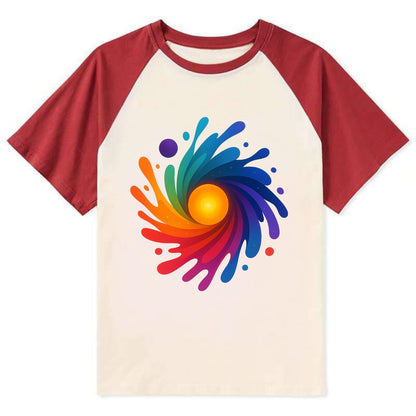 Big Bang Palette - Explosion of paint co - Contrast Raglan T-shirt - Red