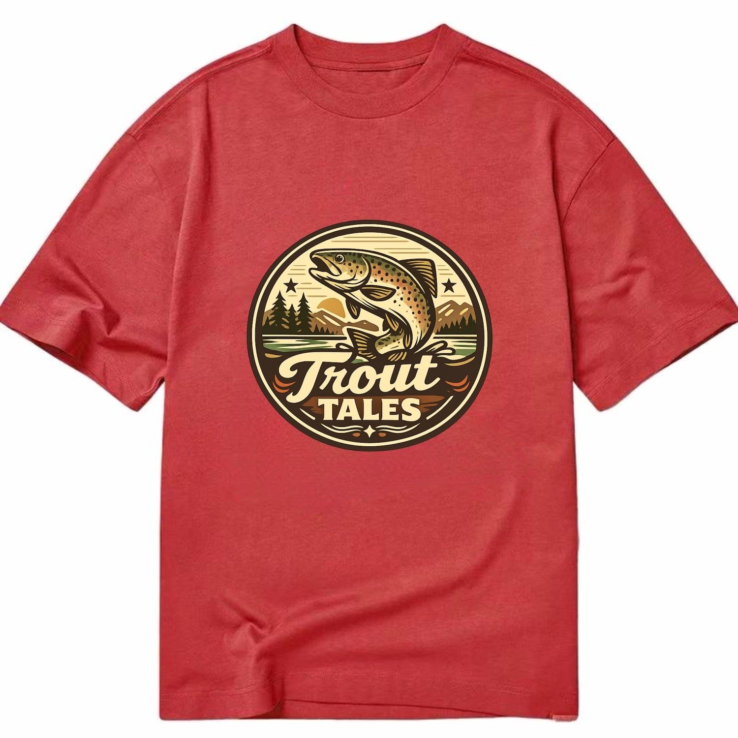 Trout Tales Adventure Emblem - Classic T-shirt - Red