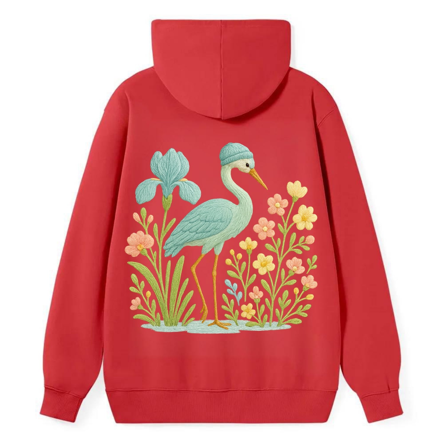 Mint Crane - Classic Pullover Hoodie - Red
