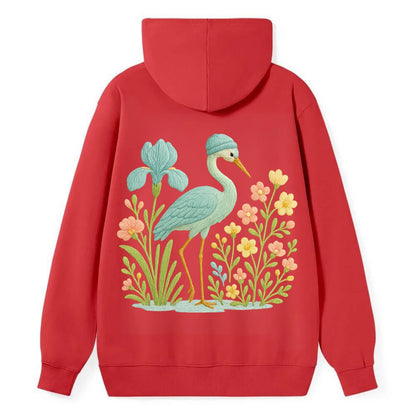 Mint Crane - Classic Pullover Hoodie - Red