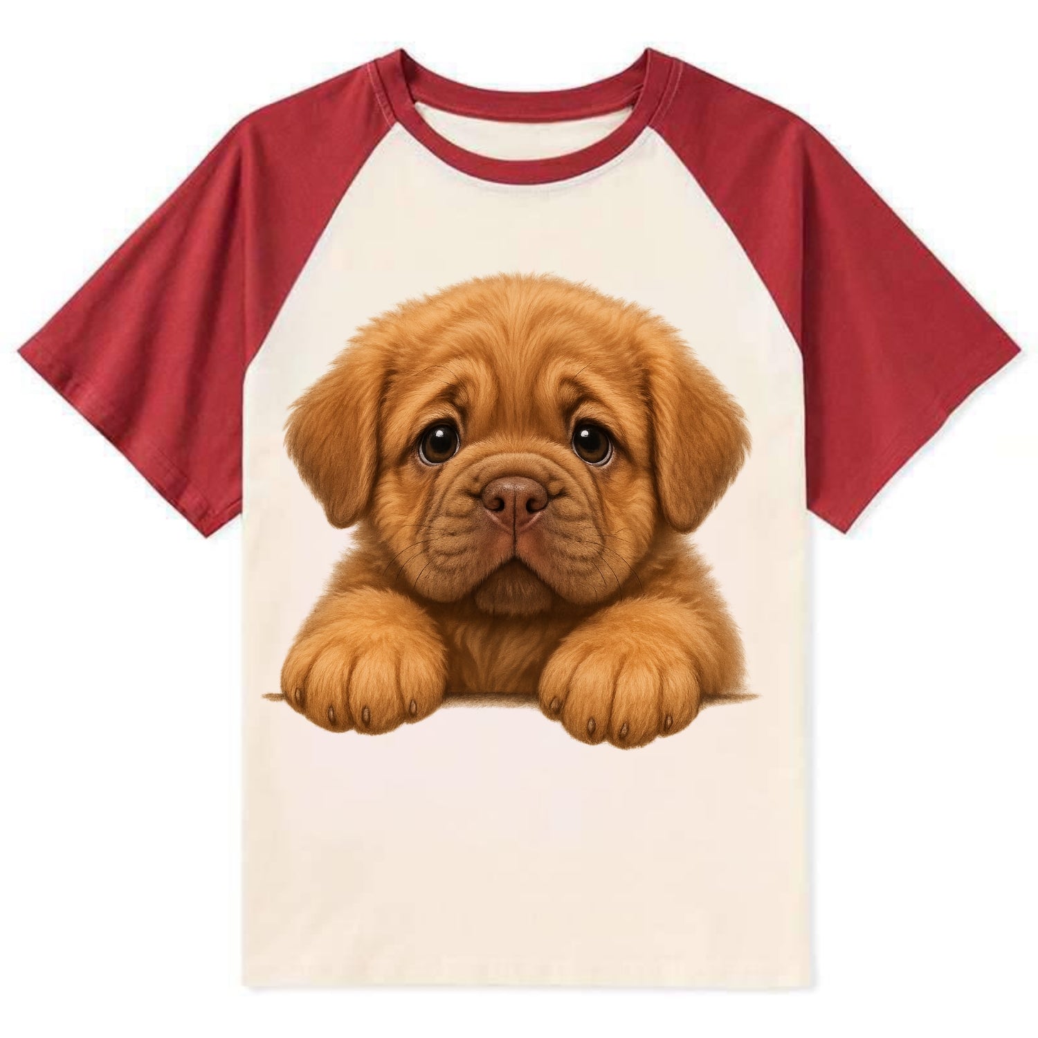 Neapolitan Mastiff  - Contrast Raglan T-shirt - Red