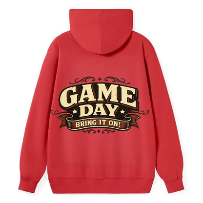 Bold typography design - "GAME DAY" - competition ready, bring it on - Classic Pullover Hoodie - Red