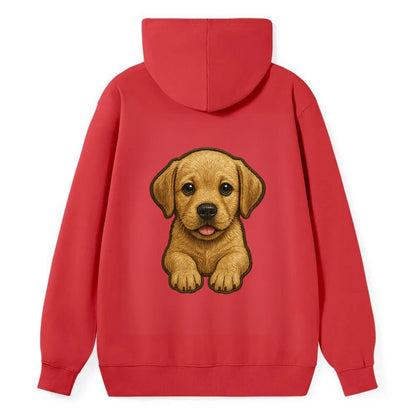 Baby Labrador Retriever Puppy - yellow/black/chocolate, soulful eyes, - Classic Pullover Hoodie - Red