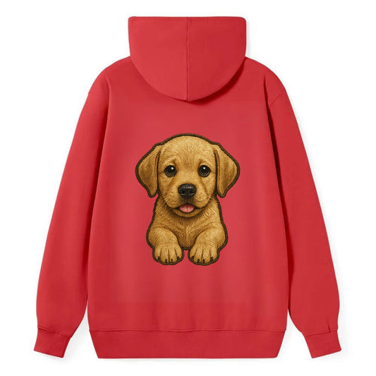 Baby Labrador Retriever Puppy - yellow/black/chocolate, soulful eyes, - Classic Pullover Hoodie - Red