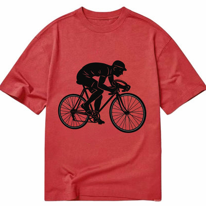 Cyclist sprinting in racing position - Classic T-shirt - Red