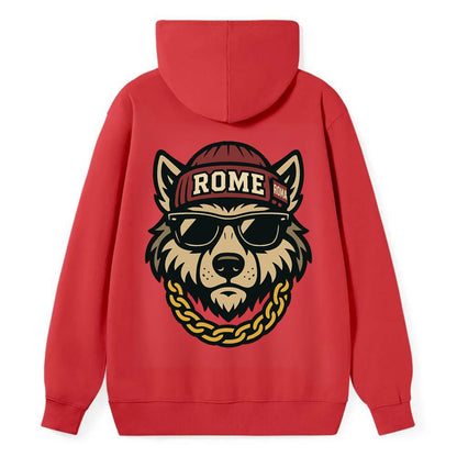 Rome Wolf - Classic Pullover Hoodie - Red